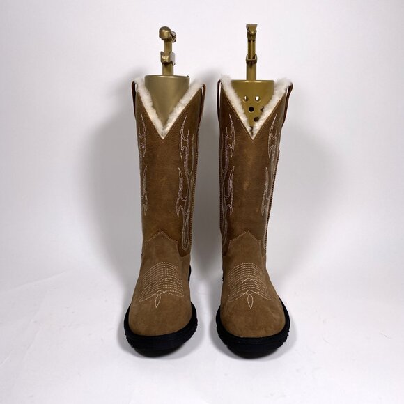 UGG x Gallery Dept. Brown Leather Western Stitched Boots - Picture 3 of 11